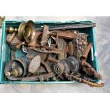 Late 19th Century Punch and Judy door stops, shoe irons and other metal wares