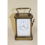 Matthew Norman of London Edwardian brass carriage clock with key. Working.