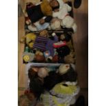 Assorted dolls, teddy bears, animals including Minnie Mouse, Mickey Mouse etc (3 boxes)