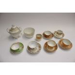 A collection of early 19th Century Derby tea wares,ed comprising Derby Bloor floral pattern cup