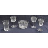Early 20th Century glass wares including bowls, glasses, all matching Stuart glass etched pattern (