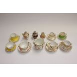 A collection of 19th Century Crown Derby, by Stevenson and Hancock, comprising coffee cans and