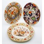 A collection of eight early 19th Century Derby plates, including dessert plate, red mark, circa
