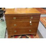 Late Georgian bedroom chest of three drawers, mahogany, on bracket feet