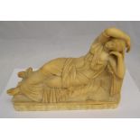 An Italian 19th Century marble statuette of a reclining Roman lady