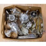 A quantity of assorted silver plated ware, including Victorian part tea service, comprising of a