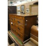 A 19th Century mahogany chest of drawers with three graduated drawers.