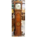 A George III mahogany eight day longcase clock, circa 1810, square floral painted dial inscribed