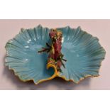 Majolica, continental, twin compartment serving basket with underwater theme