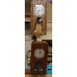 Two French Art Deco wall clocks, one is a Vedette and the other retailed by Baudy of Erquy (