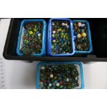 A large collection of 1960's and 1970's marbles, small and large examples