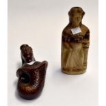Two stone ware bottles, Denby and Codnor Park Bourne, possibly Queen Victoria, together with a