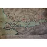 A map of Minorca circa 17th Century coloured, rolled in tube