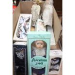 Collection of modern porcelain dolls, in boxes