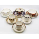 Early to mid 19th Century Crown Derby tea cups and saucers Condition: Hairline crack to rim of two