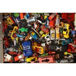 Corgi, Matchbox, Majorette etc, a quantity of playworn diecast vehicles (1 box)
