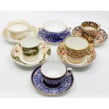 Early to mid 19th Century Derby tea and coffee cups and saucers, twelve in total Condition: No
