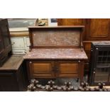 A Victorian mahogany and marble top Wash Stand
