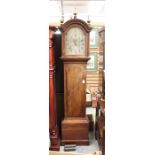 A George III mahogany 8-day longcase clock, circa 1790, brass sphere and turned finials, strike or