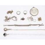 A collection of silver jewellery including Victorian items  etc (11)