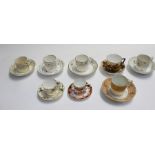 Eight early to late Derby and Royal Crown Derby coffee cans, of different patterns, including some