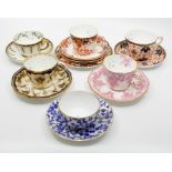 A collection of late 19th and early 20th Century Royal Crown Derby tea cups and saucers Condition:
