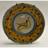 A 19th Century Majolica plate, initialled EA to the reverse