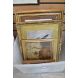 A collection of assorted oils and watercolours depicting various scenes mostly 19th Century,
