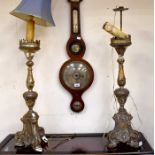 A pair of lamps, converted from cricket sticks?