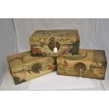 Three 19th Century / early 20th Century Chinese boxes, painted