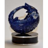 Lapis Armadillo desk piece. Height approx 15cm, width approx 11.5cm.
