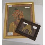 A small sized painting of an Indian Mogal, probably late 19th Century, together with Templebar