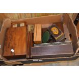 A collection of writing boxes and trinket boxes, 19th & 20th Century including envelope stands