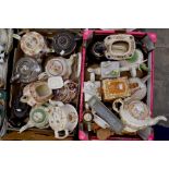 Three boxes of Victorian, 20th Century and stylised collectors teapots