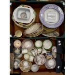 A collection of Victorian cup and saucers, trios some with gilt decoration, various designs and