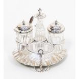 Boating / marine interest; A collection to include silver plated condiment set, Regency style with