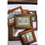 Collection of Nottingham Forest tea cards and bygone team pictures, framed