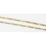 A 9ct gold  Figaro chain, stamped 375, length approx.  20'', weight approx. 21.2 grams