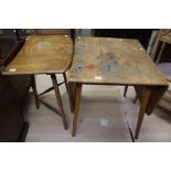 A mid century Ercol dropleaf dining table, Windsor range; another similar style (A/F) (2)
