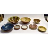 A collection of 19th Century slip ware bowls and dishes