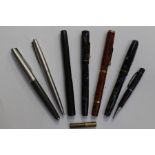 Fountain pens: Maine Todd and Co with 14K gold nib, Burnham Watermans Swans 14K gold nib,