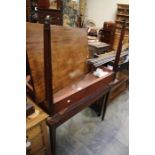 George III d end mahogany table with centre leaf and clips