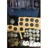 Uk and World coin collection, includes pre 47 silver and commemorative crowns, a steel and bone