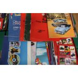 A quantity of assorted sales brochures including Corgi; EFE; Maisto; Sun Star and others. (one box)