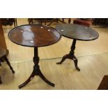 A 19th Century mahogany tilt top table; a similar wine table (2)