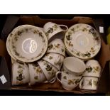 A collection of Royal Doulton Larchmont pattern tea wares including thirteen cups, fourteen saucers,