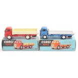 Corgi: A boxed Corgi Toys, Commer (5 ton) Platform Lorry, 454, metallic blue body and grey