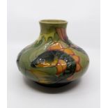 Moorcroft Carp pattern ovoid vase, by Sally Tuffin, shape 32/10, approx 22 cms tall, impressed marks