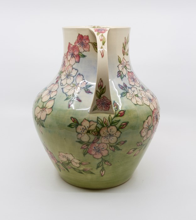 Moorcroft Spring Blossom pattern, two handled amphora form vase, signed and marked to base, circa - Image 2 of 5