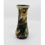 Moorcroft Comfrey pattern waisted form vase, circa 2000, signed, marked and dated to base, approx 20